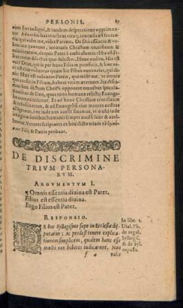 De Discrimine Trium Personarum.