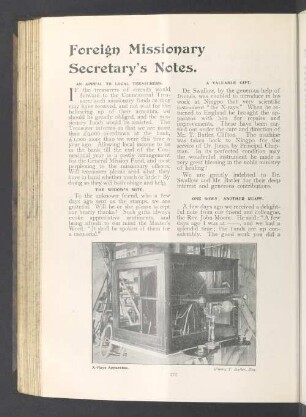 Foreign missionary secretary's notes