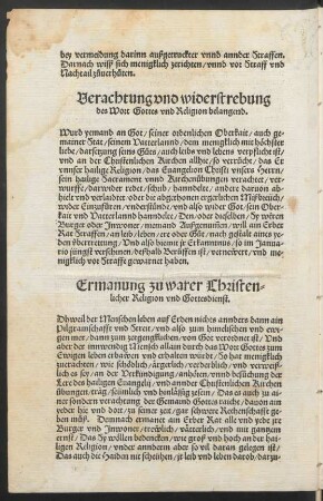 Ermanung zu warer Christenlicher Religion und Gottesdienst.