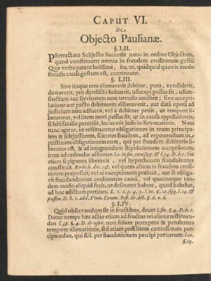 Caput VI. De Obiecto Paulianae.