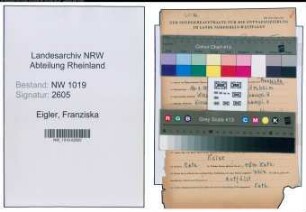 Entnazifizierung Franziska Eigler , geb. 16.01.1901 ()