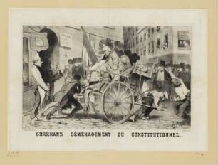 Grand déménagement du constitutionnel, aus: "Le Charivari", Paris, 8. Juni 1846