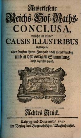 Auserlesene Reichs-Hofraths-Conclusa, 8