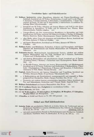 Möbel aus fünf Jahrhunderten (Nr. 520-605)