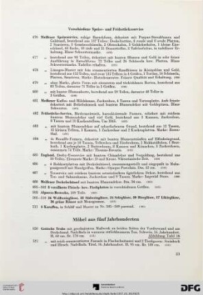 Möbel aus fünf Jahrhunderten (Nr. 520-605)