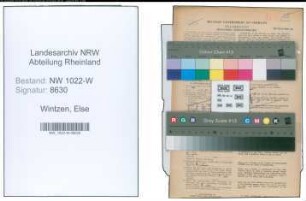 Entnazifizierung Else Wintzen , geb. 08.09.1907 (Fuersorgerin)