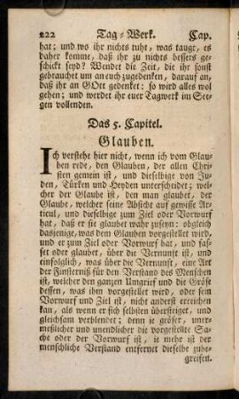 222-280, Das 5. Capitel. Glauben.