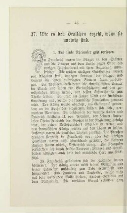 37. Wie es den Deutschen ergeht, wenn sie uneinig sind
