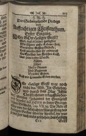 Die Siebenzehende Predigt vom Auffrichtigen Christenthum.