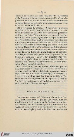 Séance du 6 avril 1925