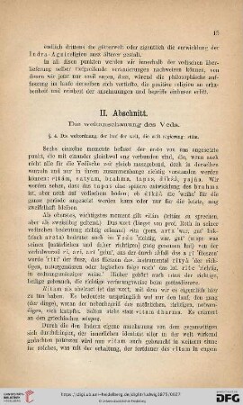 II. Abschnitt. Die Weltanschauung des Veda
