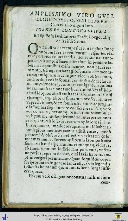 Amplissimo Viro Gulielmo Poyeto…