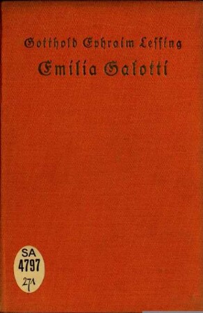 Emilia Galotti : ein Trauerspiel in fünf Aufzügen