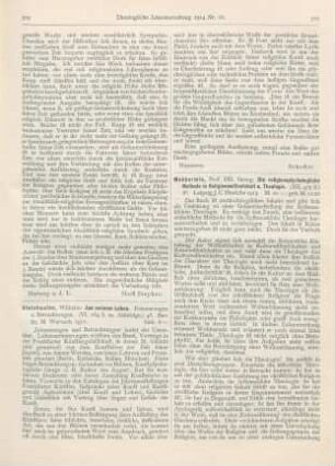 309-310 [Rezension] Steinhausen, Wilhelm, Aus meinem Leben. Erinnerungen und Betrachtungen