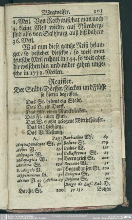 Register der Städt, Dörfer, Flecken und Flüsse
