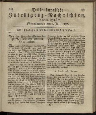 XXVII.Stück. Sonnabends: den 8. Jul. 1797.
