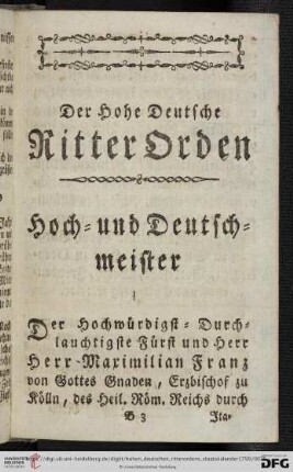 Hoch= und Deutschmeister