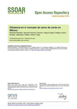 Eficiencia en el mercado de carne de cerdo en México