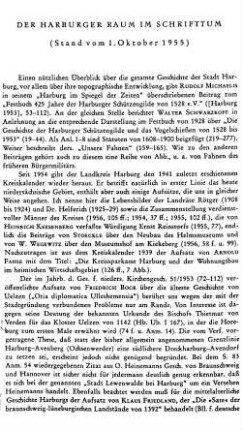 Der Harburger Raum im Schrifttum (Stand vom 1. Oktober 1955)