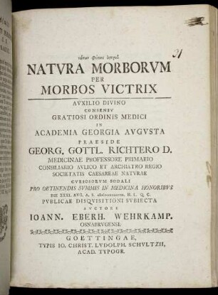 Natura Morborum Per Morbos Victrix