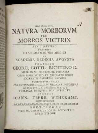 Natura Morborum Per Morbos Victrix