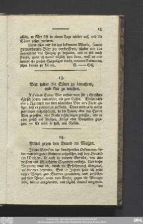 14. Mittel gegen den Brand im Waizen.