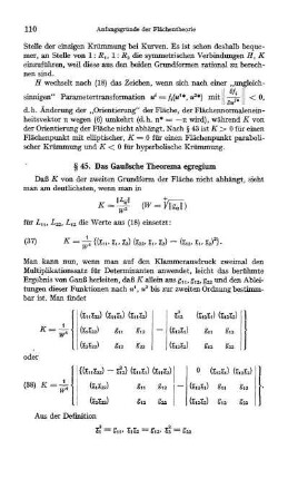 § 45. Das Gaußsche Theorema egregium