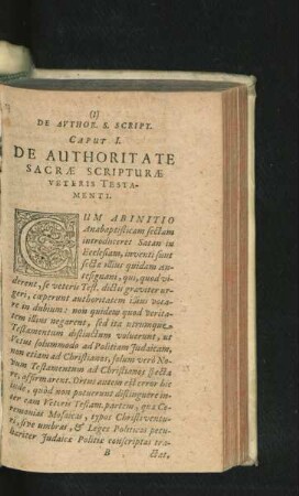 Caput I. De Authoritate Sacrae Scripturae Veteris Testamenti.