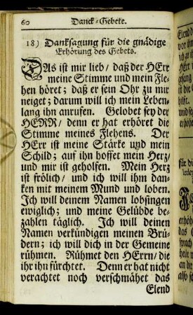 Danksagung für die gnädige Erhörung des Gebets.