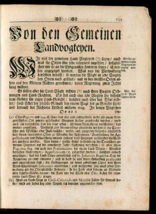 Von den Gemeinen Landvogteyen