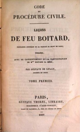 Code de procédure civile, 1 (1837)