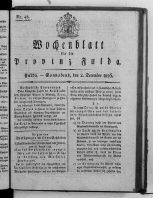 Nr. 48, Ausgabe vom 2. Dezember 1826