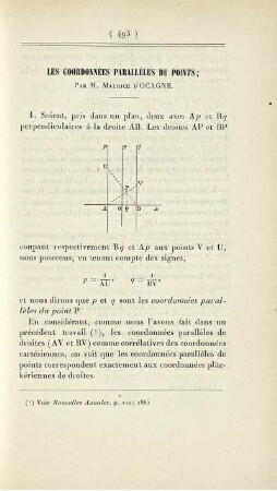 Les coordonnées parallèles de points.