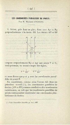 Les coordonnées parallèles de points.
