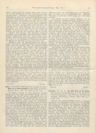 184-185 [Rezension] Schröder, Fr., Der Brief Pauli an die Galater