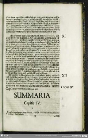 Summaria Capitis IV.