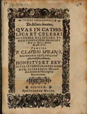 Theses philosophicae de mixto inanimo