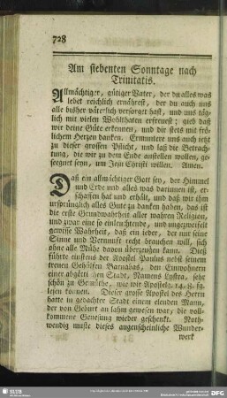 Am siebenten Sonntage nach Trinitatis
