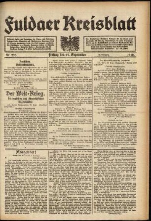 Ausgabe vom Freitag, den 29. September 1916.