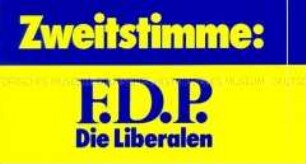 Aufkleber der FDP zur Bundestagswahl 1983