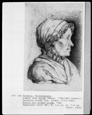 Mutter der Brüder Grimm (Dorothea Grimm, geborene Zimmer, 1755-1808)