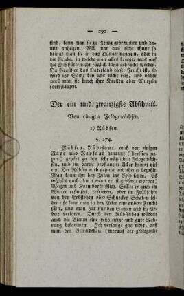 Der ein und zwanzigste Abschnitt. Von einigen Feldgewächsen.