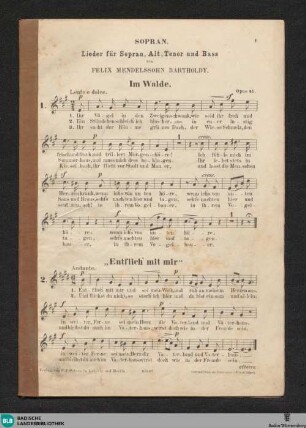 Lieder für Sopran, Alt, Tenor und Bass