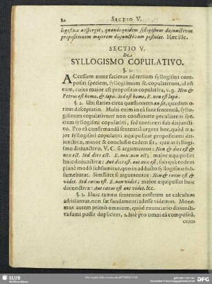 Sectio V. De Syllogismo Copulativo