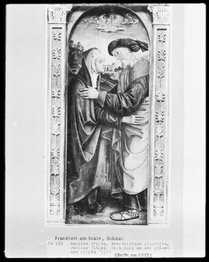 Dreiteiliges Altarwerk aus der Kirche San Francesco in Alba — Begegnung Joachims und Annas an der Goldenen Pforte