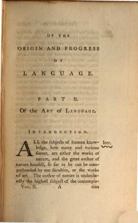 Of The Origin And Progress Of Language. 2
