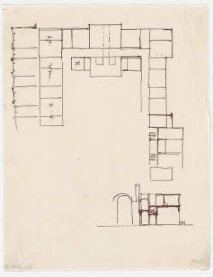 Thiersch, Friedrich von; Leipzig (Sachsen); Reichsgericht - Teilgrundriss, Schnitt