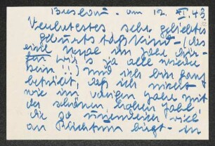 Brief von Elfriede Grundmann an Gerhart Hauptmann