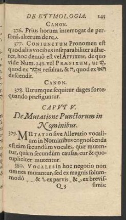 Caput V. De Mutatione Punctorum in Nominibus