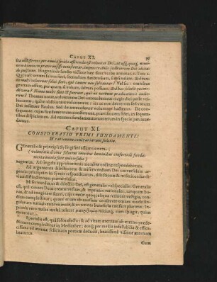 Caput XI. Consideratio Primi Fundamenti & rationum contrariarum solutio.